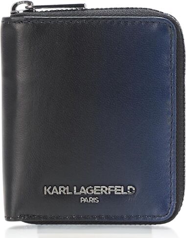 Zip الجلود من Karl Lagerfeld للرجال حول المحفظة مع شعار in Saudi Arabia