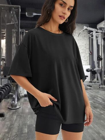 3 Packs Womens Oversized T Shirts Loose Fit Crewneck Short Sleeve Tops Summer Casual Blouse 2025 Y2K Basic Tee Beach in Saudi Arabia