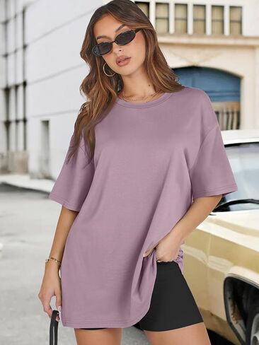 3 Packs Womens Oversized T Shirts Loose Fit Crewneck Short Sleeve Tops Summer Casual Blouse 2025 Y2K Basic Tee Beach in Saudi Arabia