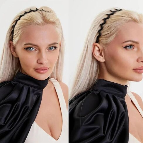 6 PCS ZIG ZAG FACTLENDS البلاستيك مشط برأس شعر متموجة مع إكسسوارات أسنان للنساء للنساء الفتيات ، الفهد الأسود اللامع براقة in Saudi Arabia