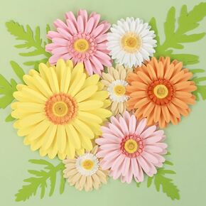 PATTEPOINT 11PCS Paper Flowers Decorations for Wall,Spring Artificial Sunflowers Bulletin Board Decoration 3D Paper Flowers Hanging for Party Wedding Baby Shower Tea Party Backdrop Decor in Kuwait