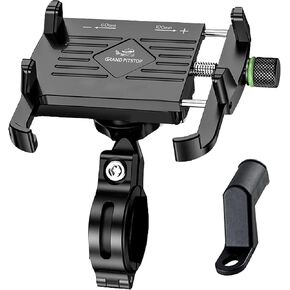 حامل هاتف Grand Pitstop Pike Mount ، صديق للهاتف ، صديق للدراجة النارية ، حامل الهاتف الخليوي المثبت على المقابض للدراجة ، الدوران 360 درجة ، حبل الهاتف الشامل للهواتف 4.5-7 بوصة أسود in Kuwait