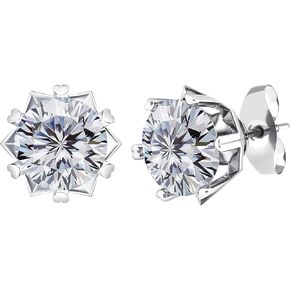 14K Solid Gold over S925 Silver 0.1-2 Carat Round Cut VVS1 Diamond Earrings, Cluster Six-Prong Stud Earrings, Floral Design Jewelry in Saudi Arabia