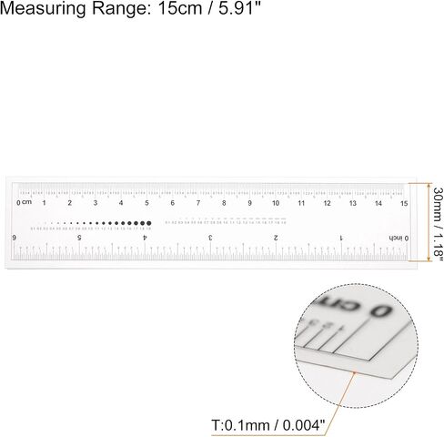 HARFINGTON Film Flexible Ruler 4 Inch 0.5mm Scale PET Plastic Folding Straight Ruler Calibration Soft Ruler Measuring Tool for Factory, Transparent in Saudi Arabia