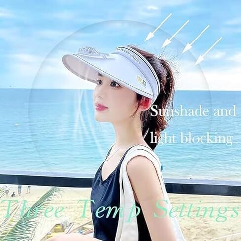 قبعات Sun Visor مع قبعة من أشعة الشمس في الهواء الطلق مع مروحة-ثلاثة أعمدة من أعمدة النساء/الرجال/الأطفال ، أبيض قابل للتعديل أبيض قابل للتعديل in Saudi Arabia
