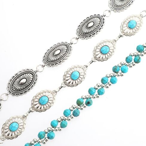 6pcs سلاسل القبعات الشاحنة ، إكسسوارات قبعة رعاة البقر الغربية مع سحر عتيقة الفيروز ، زخارف سلسلة قبعة البيسبول لإكسسوارات قبعة البيسبول DIY ، إكسسوارات قبعة الشاحنة المألوفة in Saudi Arabia