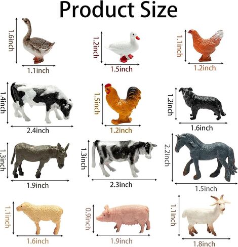 Haooryx 27Pcs Farm Animals Birthday Cake Topper Decorations, Mini Barnyard Animals Barn Cow Sheep Cake Topper Decor for Boys Girls Farm Animals Birthday Baby Shower Farmhouse Theme Party Favors in Saudi Arabia