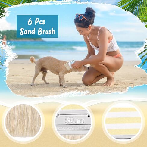 6 Pcs Sand Brush Beach Sand Remover Cleaning Feet Body Skin Wood Hand Soft Brush Foot Cleaner for Beach Summer Party Events Volleyball Water Sports Activities in Saudi Arabia