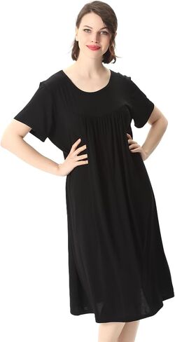 LovinPet Dresses For Women, Casual Plus Size Sleep Dresses for Women, Short Sleeve Nightgown,Soft Loungewear for Home,3XL-6XL in Saudi Arabia