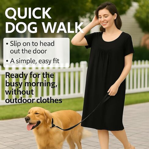 LovinPet Dresses For Women, Casual Plus Size Sleep Dresses for Women, Short Sleeve Nightgown,Soft Loungewear for Home,3XL-6XL in Saudi Arabia