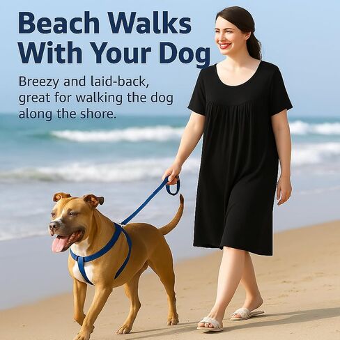 LovinPet Dresses For Women, Casual Plus Size Sleep Dresses for Women, Short Sleeve Nightgown,Soft Loungewear for Home,3XL-6XL in Saudi Arabia