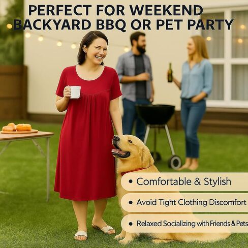 فساتين Lovinpet للنساء ، فساتين النوم غير الرسمية زائد الحجم للنساء ، ثوب نوم قصير ، صالة ناعمة للمنزل ، 3XL-6XL in Saudi Arabia