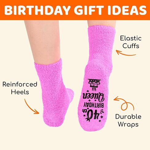 HAPPYPOP 40th Years Old Birthday Gifts for Women - Socks for 40 Year Olds, Best Gifts for 40 Year Old Middle Aged Woman, Gift Ideas for 40 Year Olds in Saudi Arabia