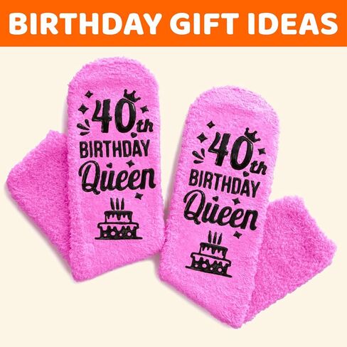 HAPPYPOP 40th Years Old Birthday Gifts for Women - Socks for 40 Year Olds, Best Gifts for 40 Year Old Middle Aged Woman, Gift Ideas for 40 Year Olds in Saudi Arabia
