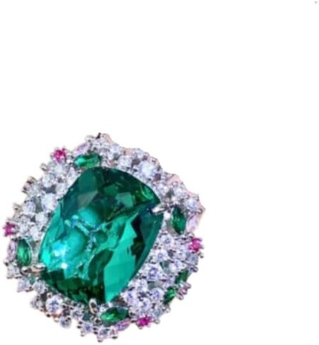 Colored diamond open ring 925 sterling silver Heart ring Wedding ring Engagement ring Cocktail Ring Shiny fashion ring for women cubic zircon oxide ring women jewelry rings statement in Saudi Arabia