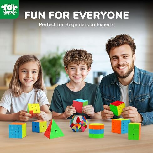 STEAM Life Speed Cube Set 10 Pack Magic Cube | Includes Speed Cubes 3x3, 2x2 Speed Cube, 4x4 Speed Cube, Pyramid Cube, Megaminx Cube Puzzle Cube Bundle Collection Cube Toys Gift for Kids & Adults in Kuwait