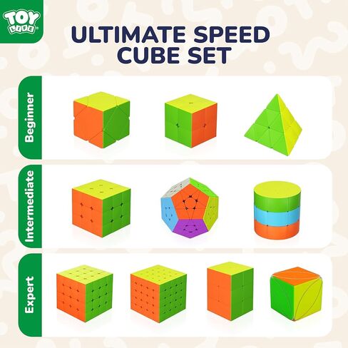 STEAM Life Speed Cube Set 10 Pack Magic Cube | Includes Speed Cubes 3x3, 2x2 Speed Cube, 4x4 Speed Cube, Pyramid Cube, Megaminx Cube Puzzle Cube Bundle Collection Cube Toys Gift for Kids & Adults in Kuwait