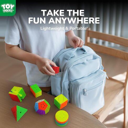 STEAM Life Speed Cube Set 10 Pack Magic Cube | Includes Speed Cubes 3x3, 2x2 Speed Cube, 4x4 Speed Cube, Pyramid Cube, Megaminx Cube Puzzle Cube Bundle Collection Cube Toys Gift for Kids & Adults in Kuwait