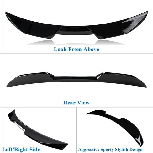 Rear Window Spoiler Compatible with Chrysler 300 300C 300S Roof Spoiler 2012-2023, Gloss Black Finish in Saudi Arabia