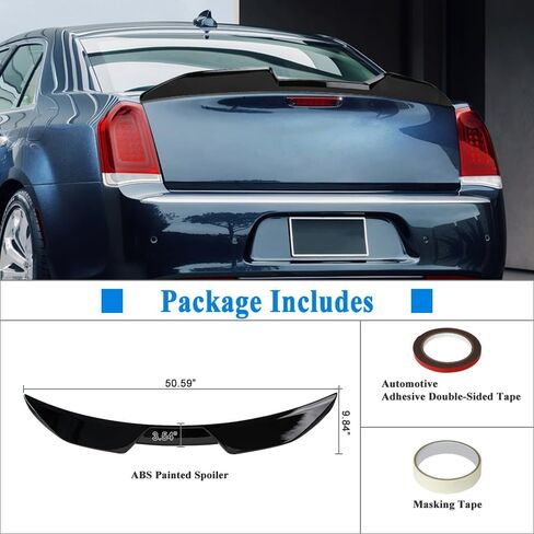 Rear Window Spoiler Compatible with Chrysler 300 300C 300S Roof Spoiler 2012-2023, Gloss Black Finish in Saudi Arabia
