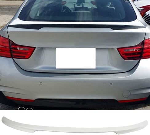 Ikon Motorsports ، SPOILER الجذع مسبقًا متوافقًا مع 2015-2020 BMW 4 Series F36 ، P style ABS Painted #668 Jet Black الخلفية الخلفية. in Kuwait