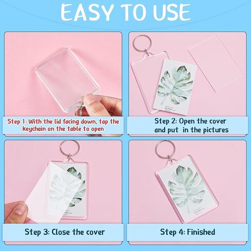 Personalized Custom Picture Frame Keychain 6PCS Acrylic Clear Rectangle Photo Keychain Blanks DIY for Loved Ones Keepsakes in Saudi Arabia