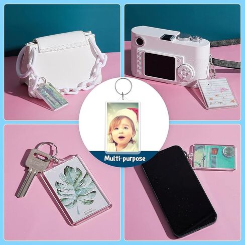 Personalized Custom Picture Frame Keychain 6PCS Acrylic Clear Rectangle Photo Keychain Blanks DIY for Loved Ones Keepsakes in Saudi Arabia