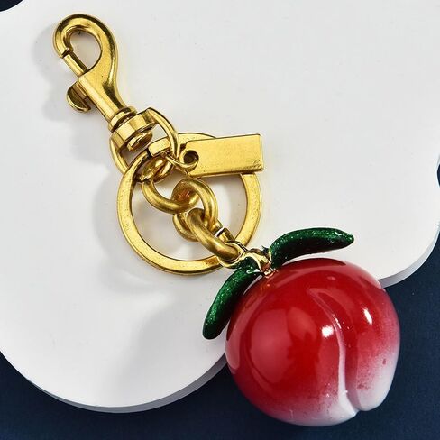 Lovely Peach Keychain Purse Charms For Women Girls, Sweet Rhinestone Peach Bag Charms Keychain Wallet Purse Pendant in Saudi Arabia
