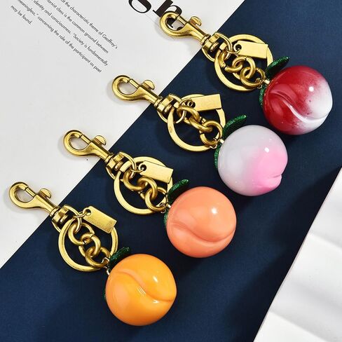 Lovely Peach Keychain Purse Charms For Women Girls, Sweet Rhinestone Peach Bag Charms Keychain Wallet Purse Pendant in Saudi Arabia