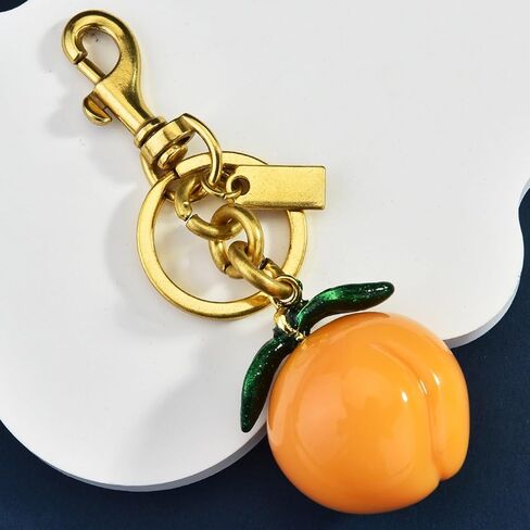 Lovely Peach Keychain Purse Charms For Women Girls, Sweet Rhinestone Peach Bag Charms Keychain Wallet Purse Pendant in Saudi Arabia