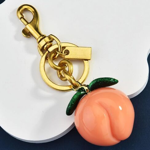 Lovely Peach Keychain Purse Charms For Women Girls, Sweet Rhinestone Peach Bag Charms Keychain Wallet Purse Pendant in Saudi Arabia
