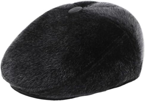 LIFKOME Thickened Hair Front Hat for Men Fashion Warm Cap Black Beret Hat Vintage Beret for Men in Saudi Arabia