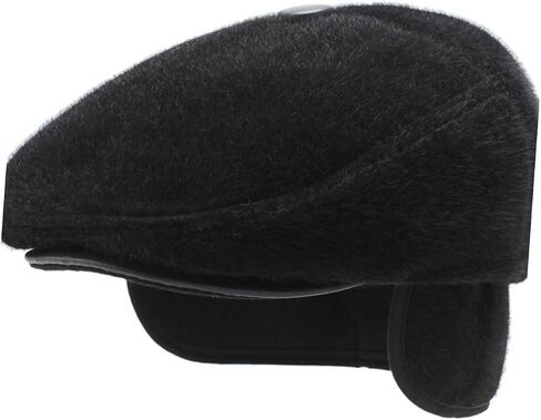 LIFKOME Thickened Hair Front Hat for Men Fashion Warm Cap Black Beret Hat Vintage Beret for Men in Saudi Arabia