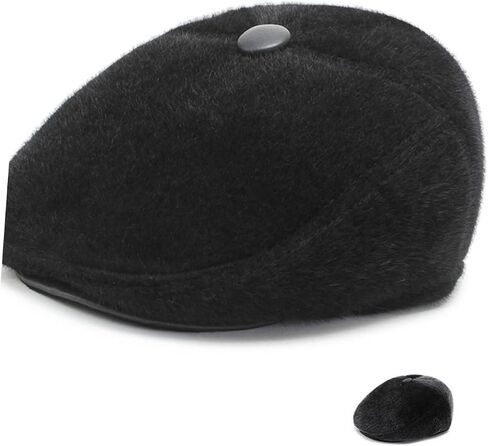 LIFKOME Thickened Hair Front Hat for Men Fashion Warm Cap Black Beret Hat Vintage Beret for Men in Saudi Arabia