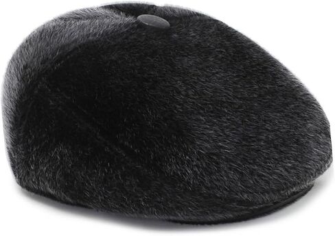 LIFKOME Thickened Hair Front Hat for Men Fashion Warm Cap Black Beret Hat Vintage Beret for Men in Saudi Arabia