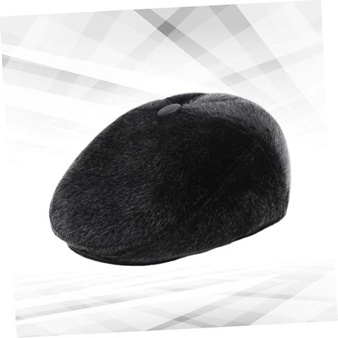 LIFKOME Thickened Hair Front Hat for Men Fashion Warm Cap Black Beret Hat Vintage Beret for Men in Saudi Arabia