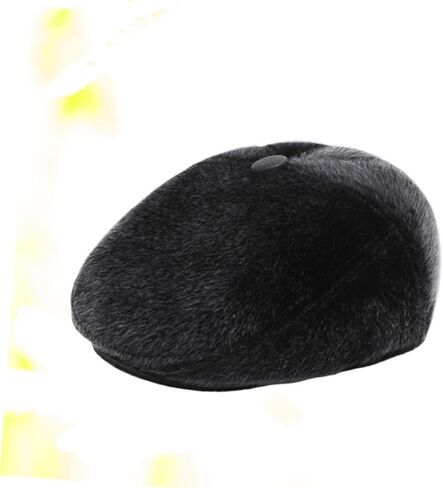 LIFKOME Thickened Hair Front Hat for Men Fashion Warm Cap Black Beret Hat Vintage Beret for Men in Saudi Arabia
