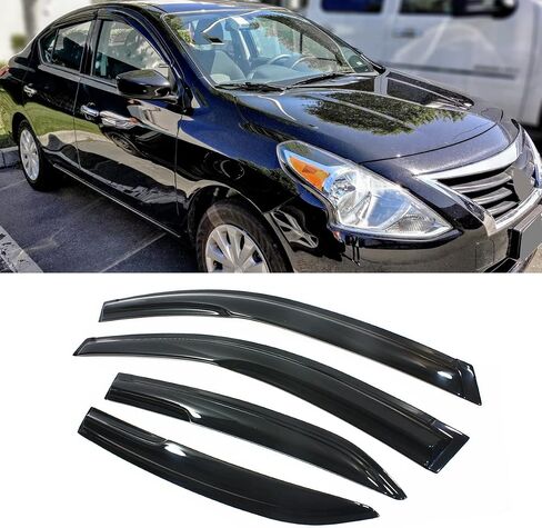 jdm 3D Style Smoked Window Visor Desor Shade متوافق مع 2012-2019 Nissan Versa 4 Door Sedan in Saudi Arabia
