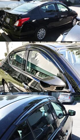 jdm 3D Style Smoked Window Visor Desor Shade متوافق مع 2012-2019 Nissan Versa 4 Door Sedan in Saudi Arabia