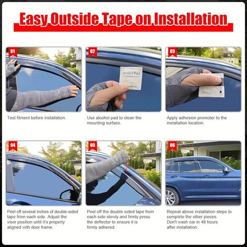 Out Side Mount Tape on Window Visors Compatible with 2006-2011 Honda Civic 2 Door Coupe, Smoke Tinted Acrylic Wind Deflectors Rain Guard 2PC by IKON MOTORSPORTS, 2007 2008 2009 2010 in Saudi Arabia