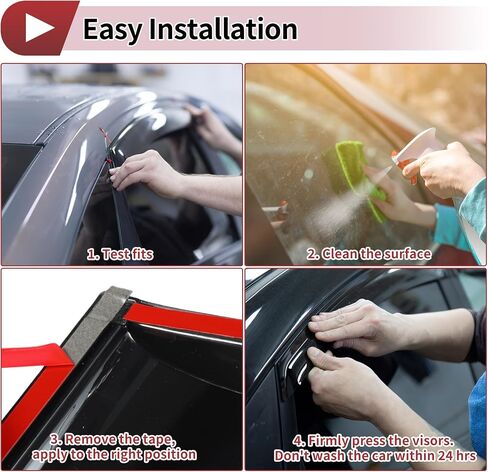 Window Deflectors for Hyundai Elantra Sedan 2007-2010 Side Window Vent Visors Black Reinforced Acrylic 4 Pcs in Saudi Arabia