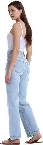 Women's Jeans High Waisted Straight Wide Leg Tummy Control in Saudi Arabia