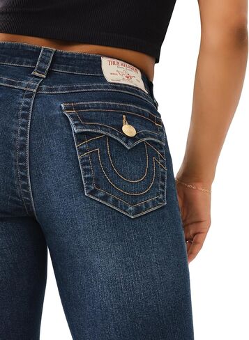 True Religion Women's Becca MID Rise Boot Cut Flap Packet Jeans - Mira Color in Saudi Arabia