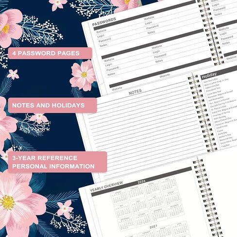 مخطط/تقويم شهري 2024-2025 - مخطط شهري 2024-2025، يناير 2024 - ديسمبر 2025، 9 × 11 بوصة، مخطط شهري لمدة عامين مع علامات تبويب شهرية، ورق سميك، جيب مزدوج الحجم، منظم رائع in Kuwait