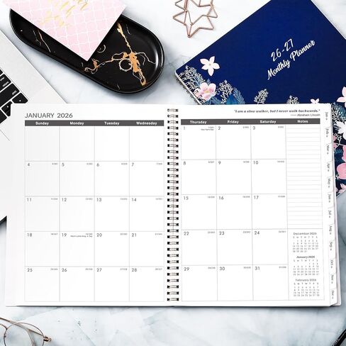 مخطط/تقويم شهري 2024-2025 - مخطط شهري 2024-2025، يناير 2024 - ديسمبر 2025، 9 × 11 بوصة، مخطط شهري لمدة عامين مع علامات تبويب شهرية، ورق سميك، جيب مزدوج الحجم، منظم رائع in Kuwait