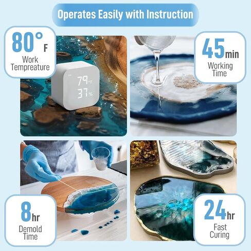 DR. RESIN Crystal Clear 1 Gallon Epoxy Resin, No Yellowing, Self-Leveling, Bubble Free Resin Kit for Jewelry Tabletop Tumbler DIY Craft in Kuwait