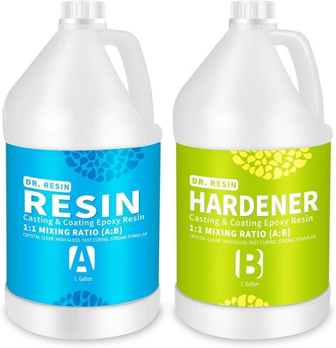 DR. RESIN Crystal Clear 1 Gallon Epoxy Resin, No Yellowing, Self-Leveling, Bubble Free Resin Kit for Jewelry Tabletop Tumbler DIY Craft in Kuwait
