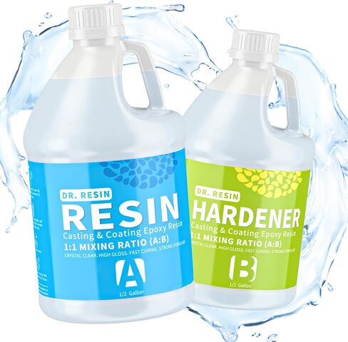 دكتور. راتينج كريستال شفاف 1 جالون من راتنجات الإيبوكسي، بدون اصفرار، تسوية ذاتية، مجموعة راتنج خالية من الفقاعات للمجوهرات، كأس الطاولة، صناعة يدوية in Kuwait