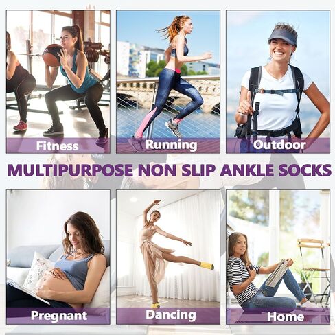 Grpskcos Pilates Yoga Grip Socks 4 أزواج من النساء غير المنزلقات لجوارب مستشفى Barre Home Size 5-10 in Kuwait