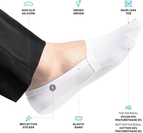 No Show Socks ZephyrAir 3 Pairs for Women and Men, light, Cold Sensation, Non Slip, Stretch, Invisible in Kuwait